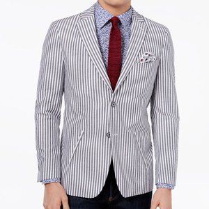 Tallia Modern-Fit Gray Seersucker Sport Coat